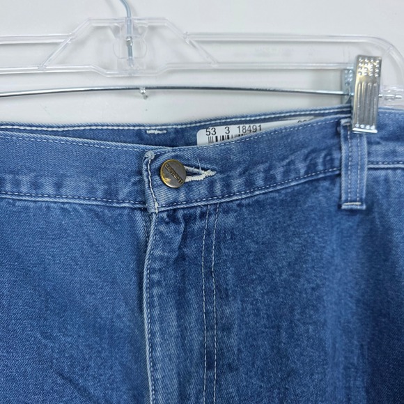 Carhartt Dungaree Fit Carpenter Jeans Mens 41x31 Blue Denim Work Pants 382-83 - Picture 4 of 10
